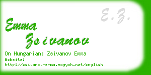 emma zsivanov business card